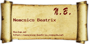 Nemcsics Beatrix névjegykártya